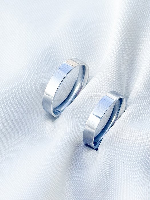 Par de Aliança Holanda 4mm - Aço Inox