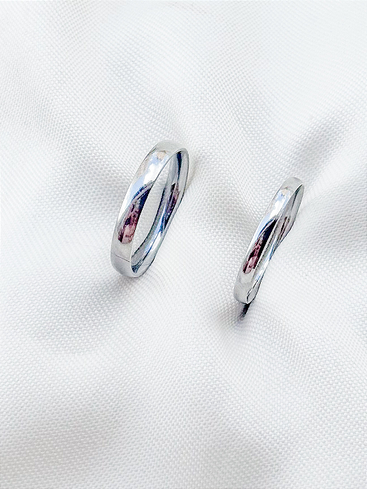 Par de Aliança Julieta 2mm e 3mm - Aço Inox