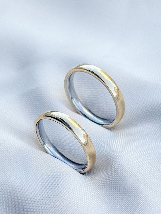Par de Aliança Julieta 3mm - Moeda Antiga