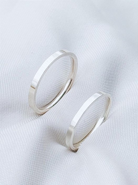 Par de Aliança Holanda 2mm - Prata 950