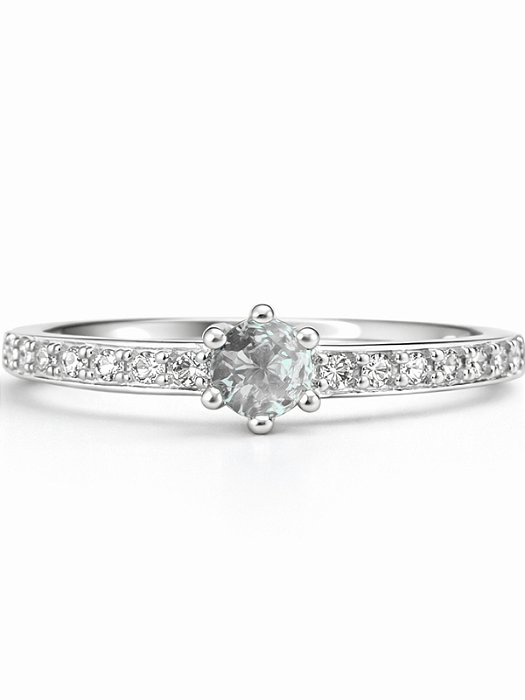 Anel Solitário Romantic - Prata 950