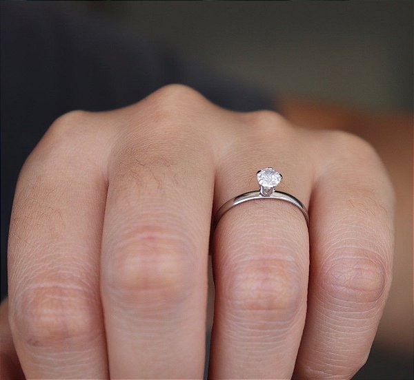 Anel Solitário Sophie - Aço Inox