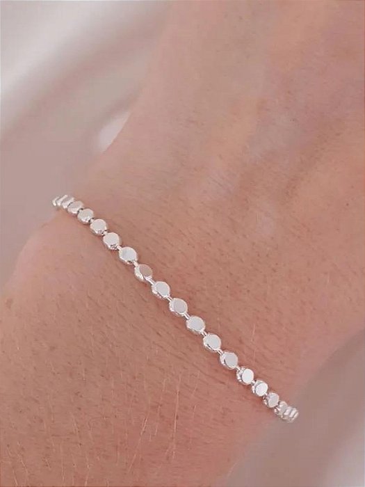 Pulseira mini esferas 3mm - Folheado a prata