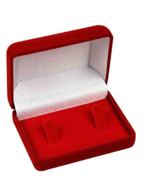 Caixinha Para Alianças Veludo Larga -  Vermelha