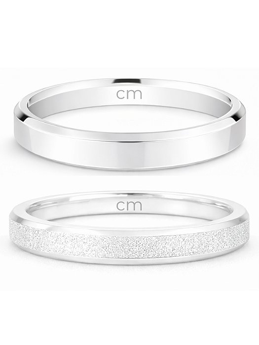 Par de Aliança Snow White 3mm - Prata 950