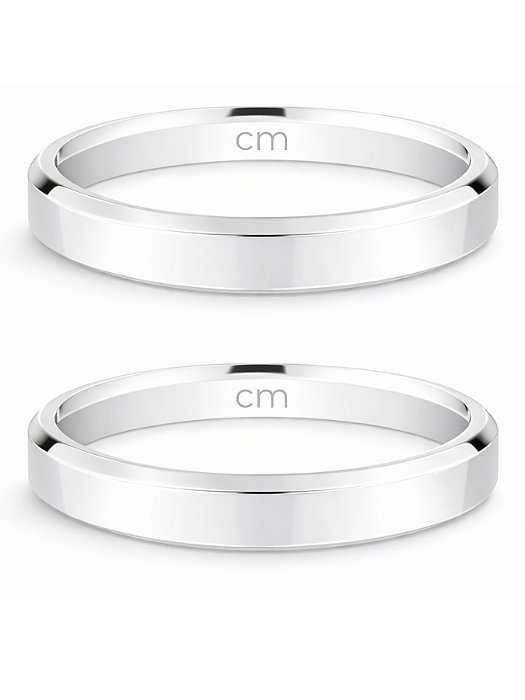 Par de Aliança Chanfrada - Prata 950