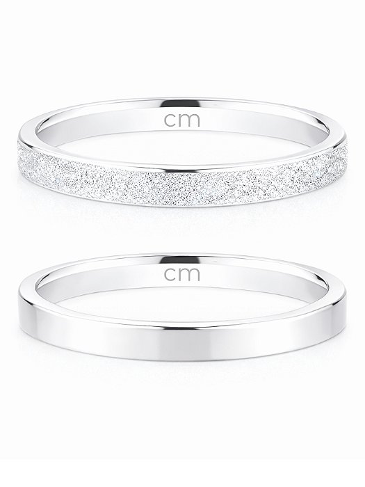Par de Aliança Snow Reta 2mm - Prata 950