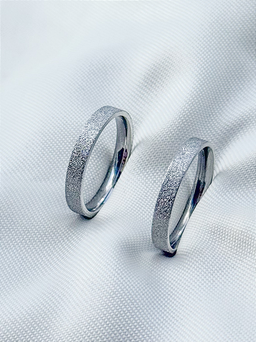 Par de Aliança diamantada 3mm - Aço Inox