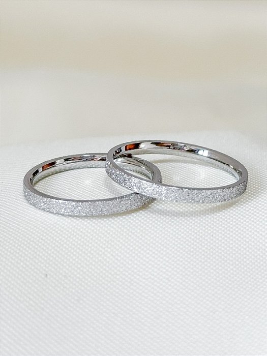 Par de Aliança diamantada 2mm - Aço Inox