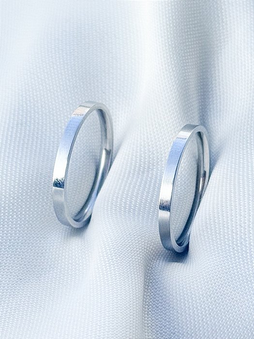 Par de Aliança Holanda 2mm - Aço Inox