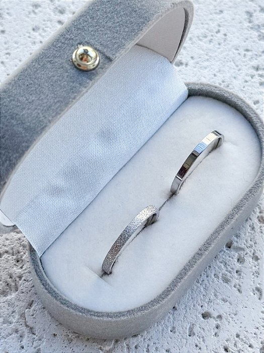 Par de Aliança Snow 2mm - Aço Inox