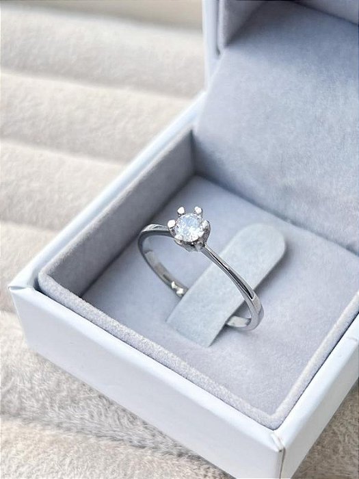 Anel Solitário Malta Cristal - Aço Inox