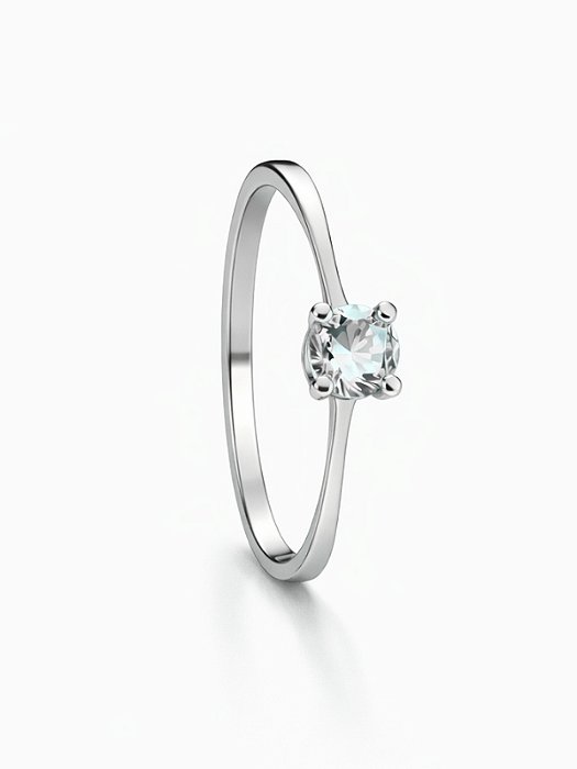 Anel Solitário Malta Cristal - Aço Inox