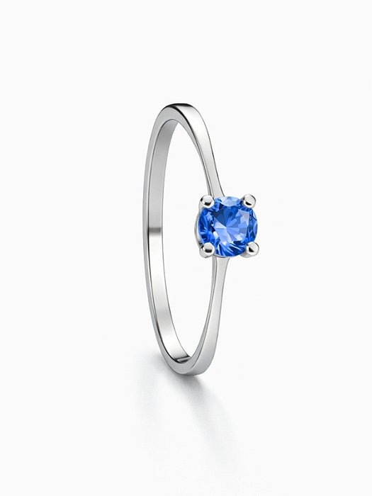 Anel Solitário Malta Azul- Aço Inox