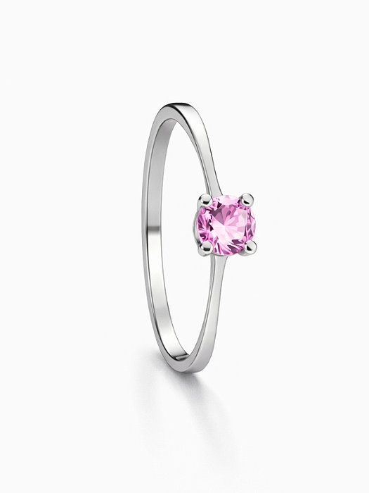 Anel Solitário Malta Rosa - Aço Inox