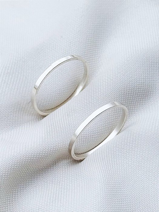 Par de Aliança Holanda 1,5mm - Prata 950