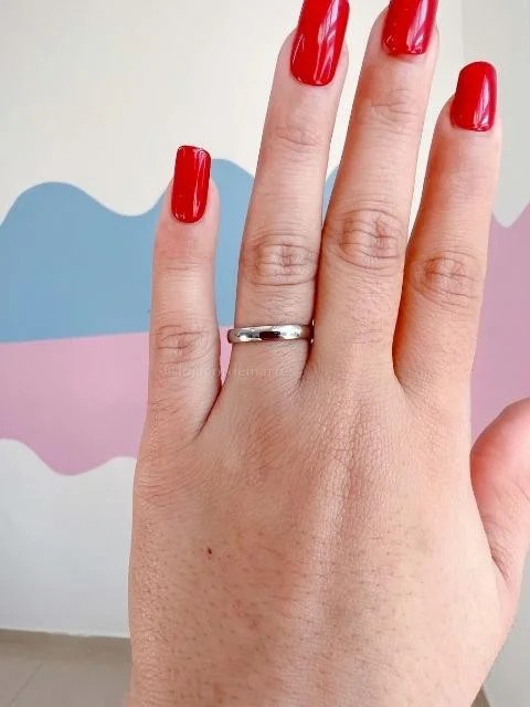 Anel Aliança Julieta 3mm - Aço Inox (Unidade)