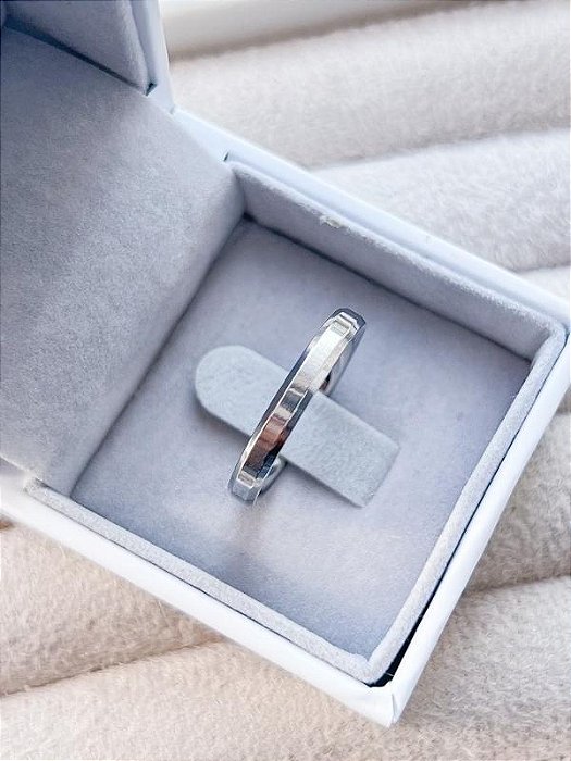 Anel Aliança Chanfrada - Aço Inox (Unidade)