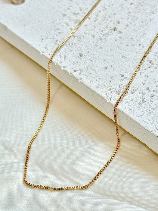 Colar Catraquinha Dourada - Aço Inox