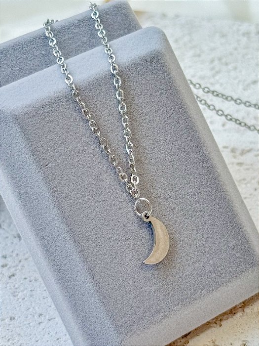Colar de mini Lua - Aço Inox