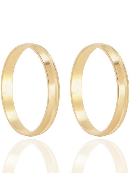 Par de Aliança Elo - Ouro 18k