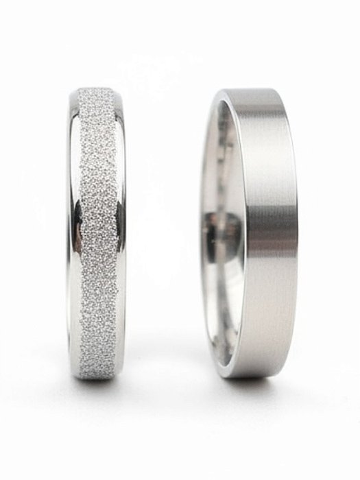 Par de Aliança Snow 4mm - Aço Inox
