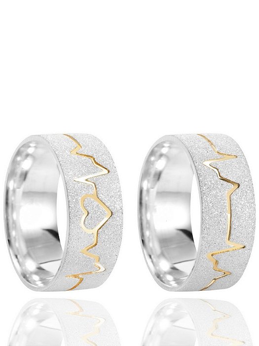 Par de Aliança Batimentos fio de ouro - Prata 950