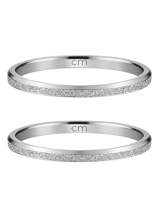 Par de aliança diamantada 2mm - Aço Inox