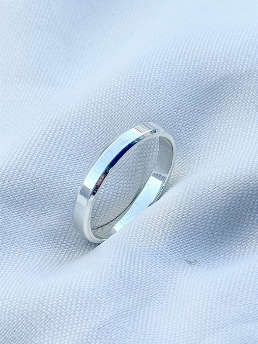 Anel Aliança Chanfrada - Prata 950 (Unidade)