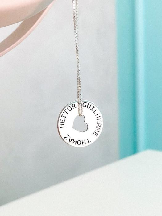 Colar Personalizado Mandala Coração - Prata 925