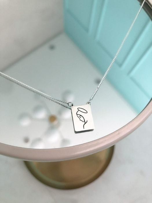 Colar Plaquinha Nossa Senhora - Prata 925