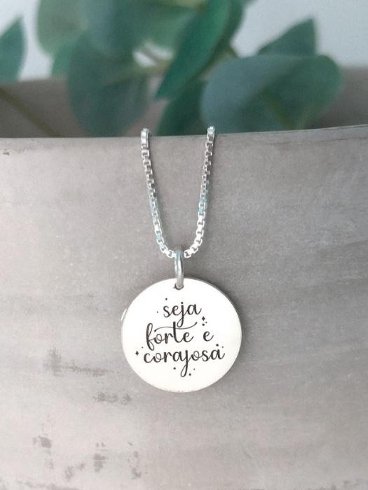 Colar Seja forte e corajosa - Prata 925