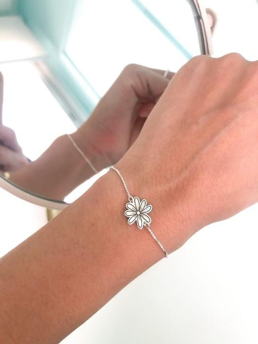 Pulseira Flor - Prata 925