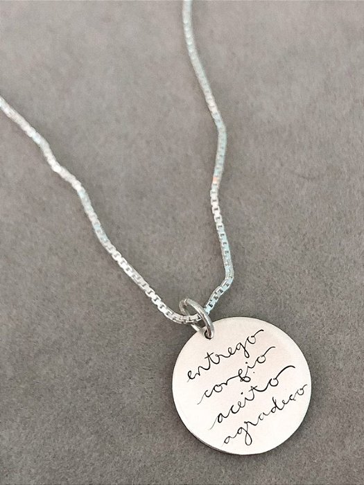 Colar “Entrego, confio, aceito, agradeço” - Prata 925
