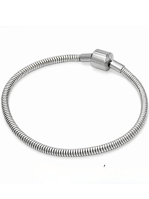 Pulseira Berloque Fecho Simples - Aço Inox
