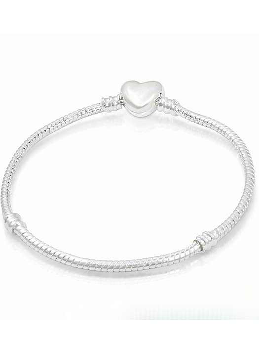 Pulseira Berloque Coração Liso - Folheado a prata