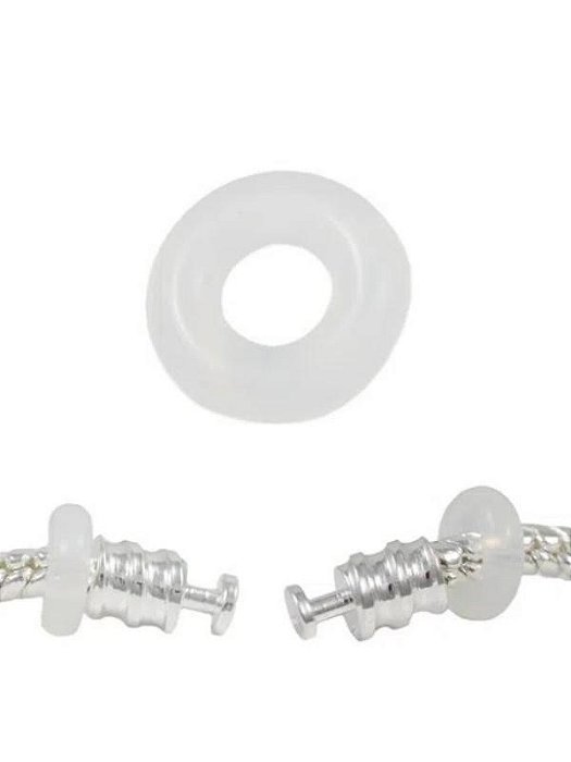 Trava de Silicone Transparente - Folheado a prata