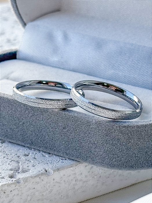 Par de Aliança Joy 3mm - Aço Inox