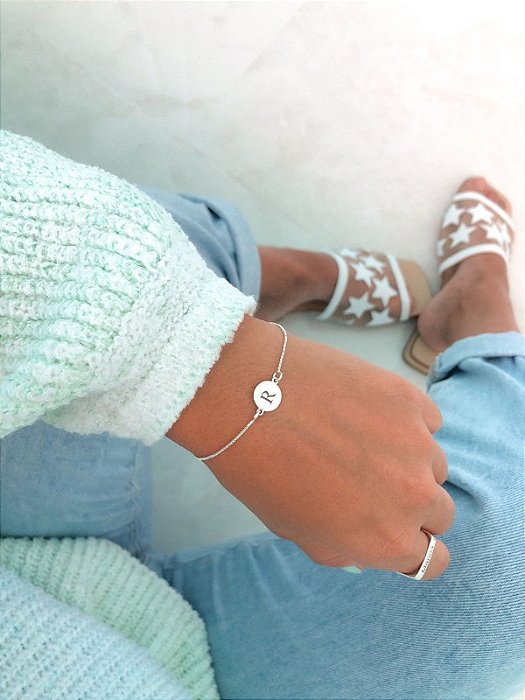 Pulseira Personalizável Inicial - Prata 925
