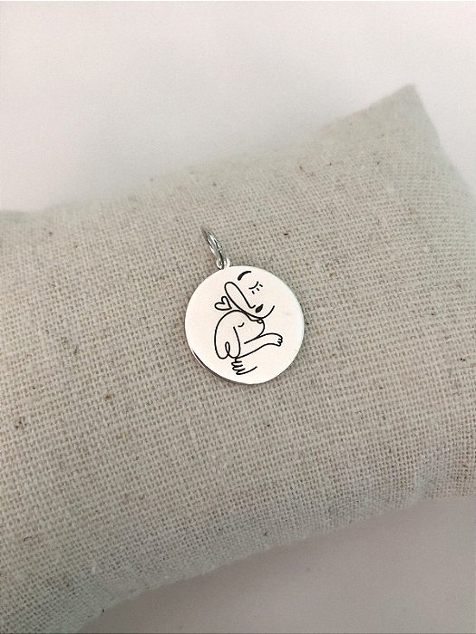 Pingente Abraço Cachorro - Prata 925