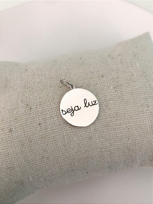 Pingente Medalha Seja Luz - Prata 925