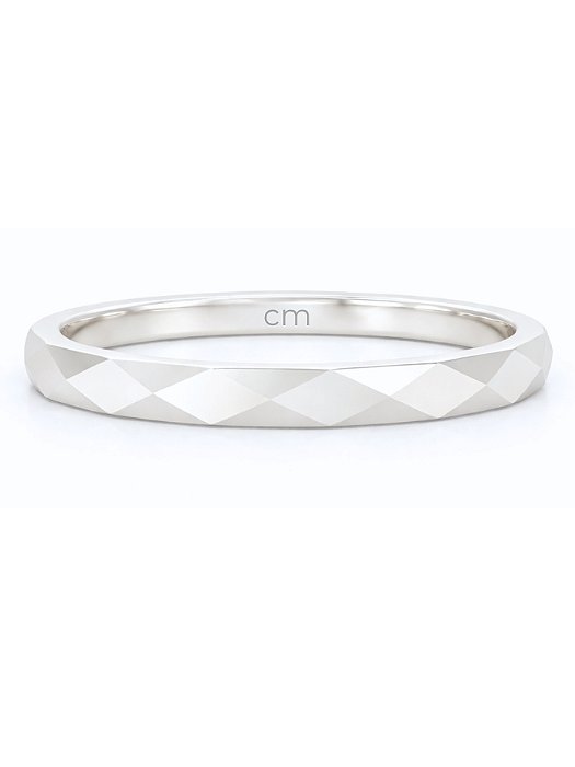 Anel Aliança Geométrica 2mm - Prata 950 (Unidade)