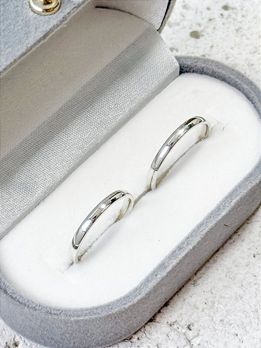 Par de Aliança Julieta 2mm - Prata 950