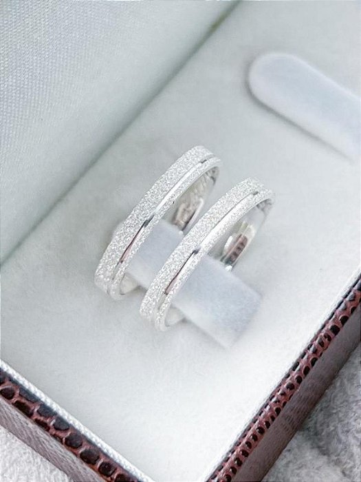 Par de Aliança Delicate 3mm - Prata 950