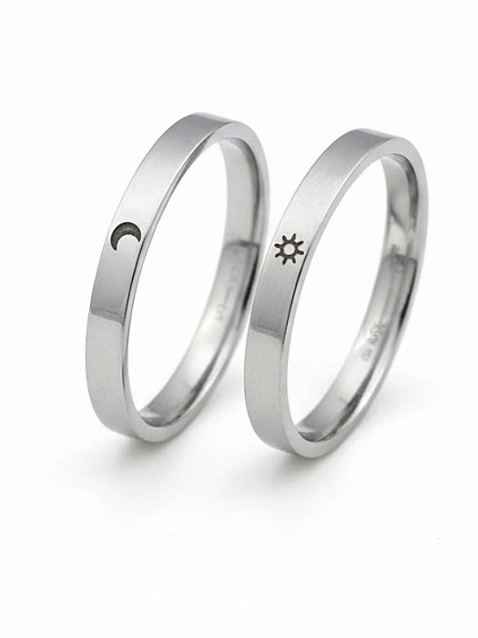 Par de Alianças sol e lua Vazados 2mm - Aço inox