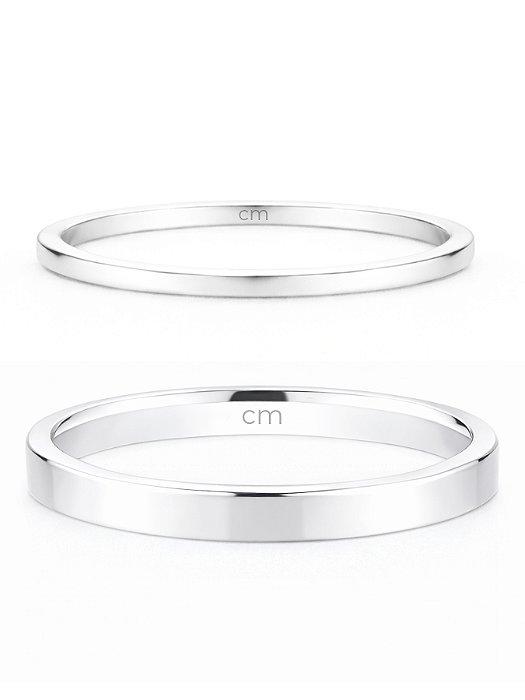 Par de Aliança Holanda 1,5mm e 2mm - Prata 950