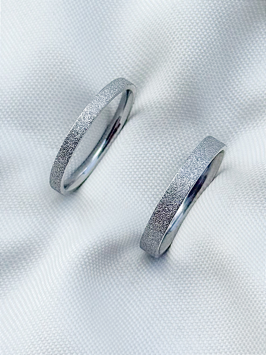 Par de Aliança diamantada 2mm e 3mm - Aço Inox
