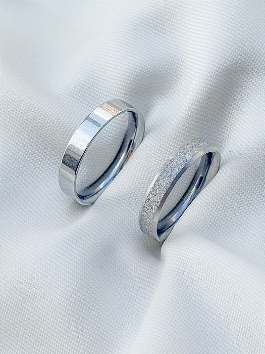 Par de Aliança Snow 4mm - Aço Inox