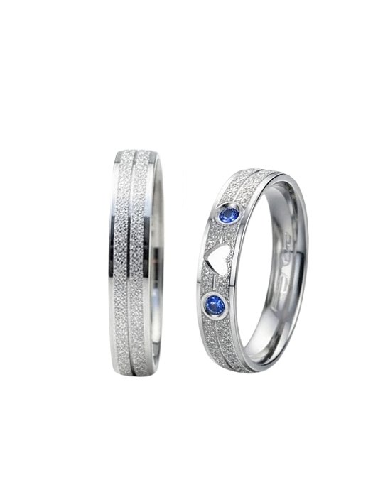 Par de aliança Diamantada com pedras - Aço Inox