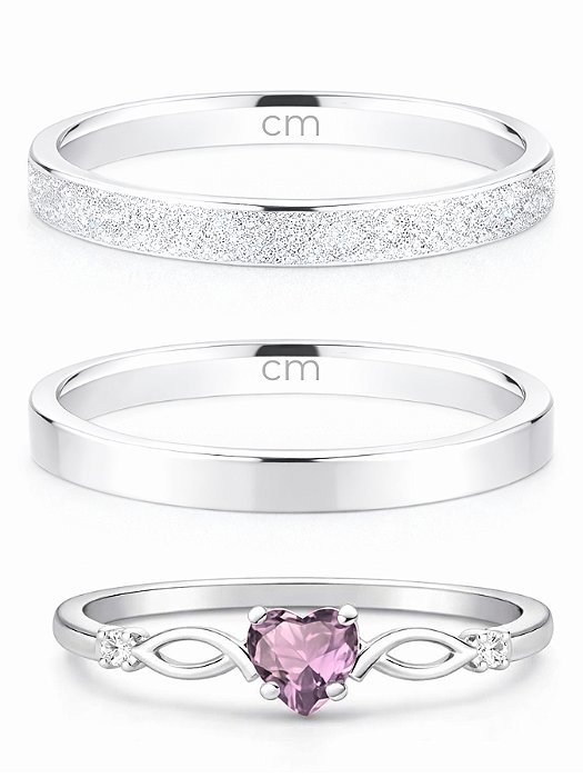 Par de Aliança Snow 2mm Diamantado + Solitário Love Rosa claro - Prata 950